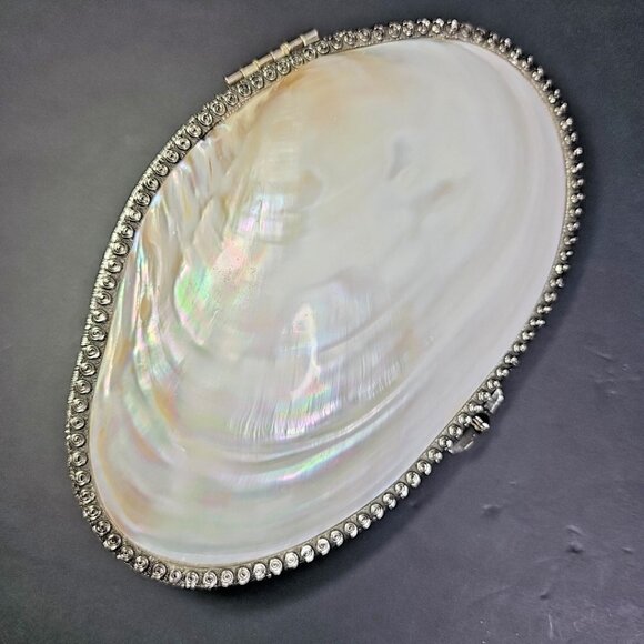 9 Inch Large Mother Of Pearl Trinket Or Jewelry Box WOW! Stunning And Gorgeous - Picture 8 of 16